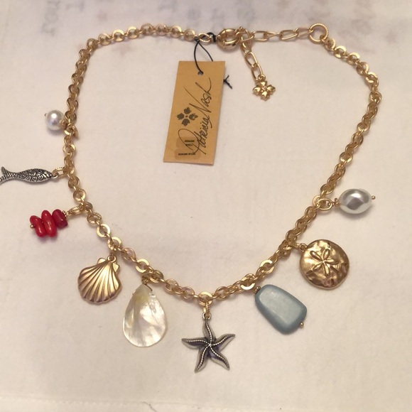Patricia Nash Egyptian Gold & Silver Ox Finish Seashore Charm Necklace OS NWT - Picture 11 of 16